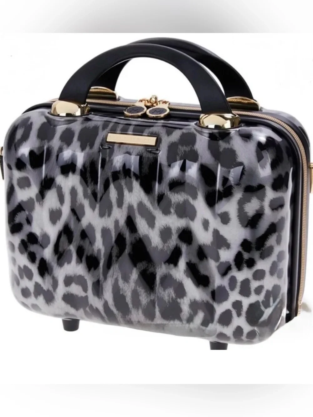 Marcy McKenna 2-in-1 Essential Milan Hardside Beauty Case Leopard NWOT